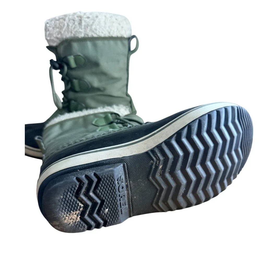 Sorel Boots Kids 3 Yoot Pac TP Sage Green Waterproof Snow EUC NY1962-371